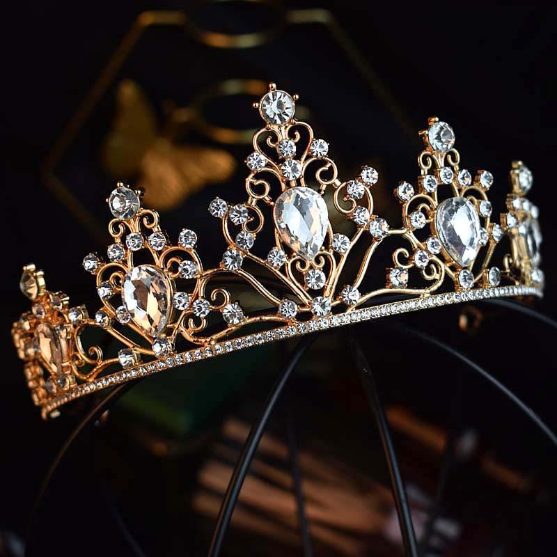 High End Bride Crown Headwear Wedding Dress  Hair Accessory  Princess Crown  Crystal Queen Award  Beauty Pageant Headwear
