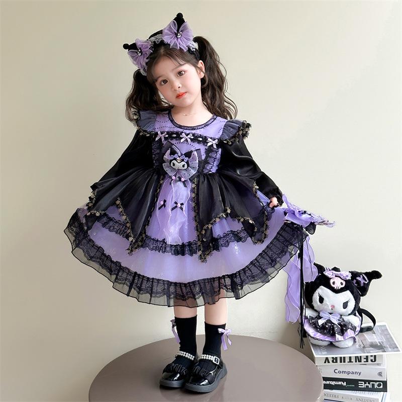 Kuromi Princess Dress for Girls - Autumn 2025 Lolita Birthday & Evening Performance Skirt