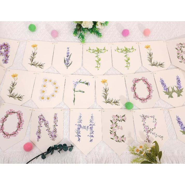 A Little Wildflower Is On the Way Hanging Banner - Wild One Baby Girl Birthday Banner, Wildflower Baby Shower Party Decorations, Market Farmers