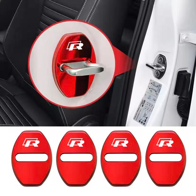 4Pcs Metal Car Door Lock Buckle Cover Protective Covers Hub Cap For VW GTI Polo Golf Passat B6 B7 B8 Tiguan Jetta T-ROC Taigo CC vhcp29