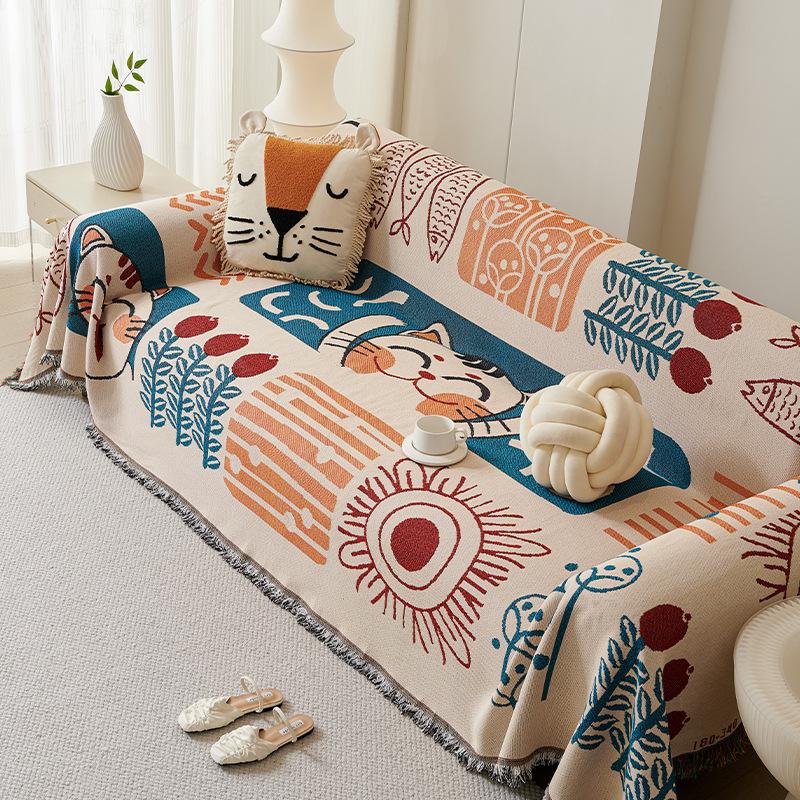 Sofa Cushion Cloth Double Sided Sofa Cover Thick Non-Slip Sofa Cover Full Cover Knee Blanket Cover Cloth Sofa Blanket