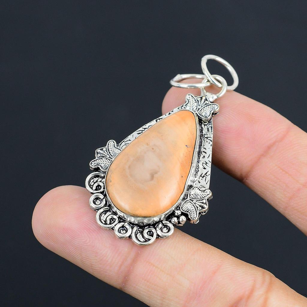 Gift For Women Pendant 925 Sterling Silver Natural Imperial Jasper Gemstone