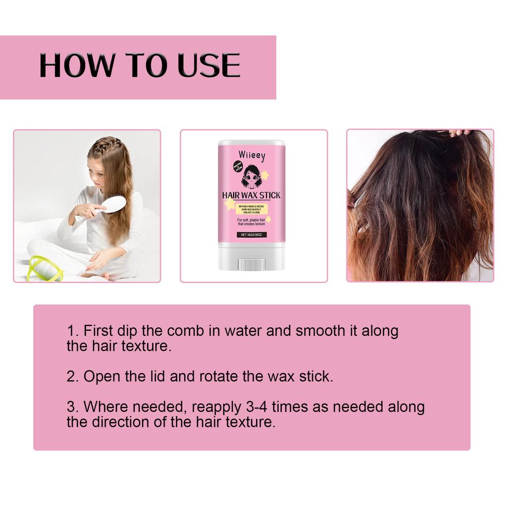 Wiieey Wax Stick  Moisturize Portable Finish To Add Shine Lasting Styling Fluff Hair