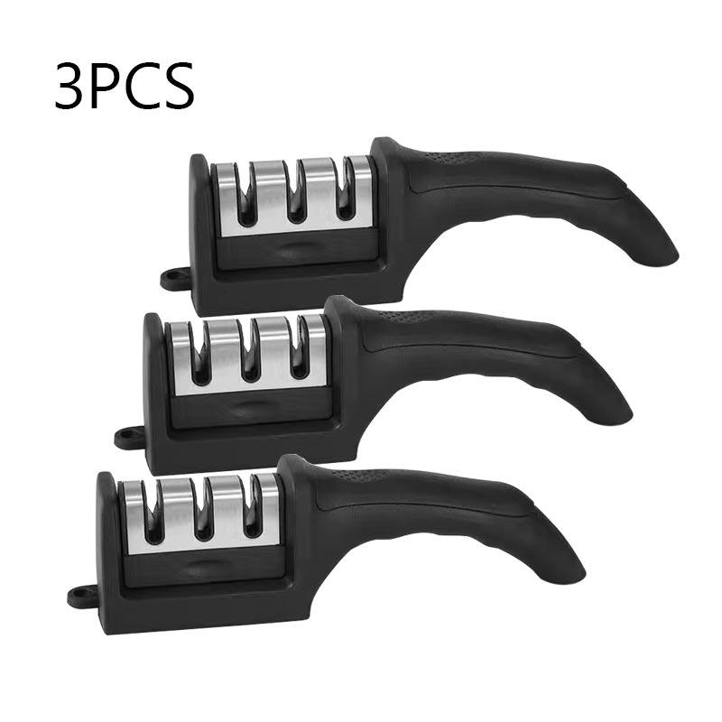 Ořezávátko na nože Brusný kámen Ořezávání Profesionální Multifunkční 3-stupňové Keramické ořezávátko na kuchyňské nože s protiskluzovou základnou