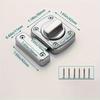 Silver Metal Door Latch Security Lock: No-Drill Slide Bolt Lock for Bathroom Doors, Anti-Theft Locking Hasp with Screws