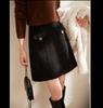 Women Black Wool Glitter Tweed A‑Line Mini Skirt High Waist Short Skirt For Autumn Winter New Arrival