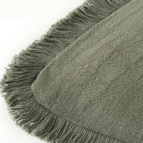 Povlak na polštář s krátkým třásňovým lemem čtvercový bohémský styl dekorace na kancelářskou pohovku