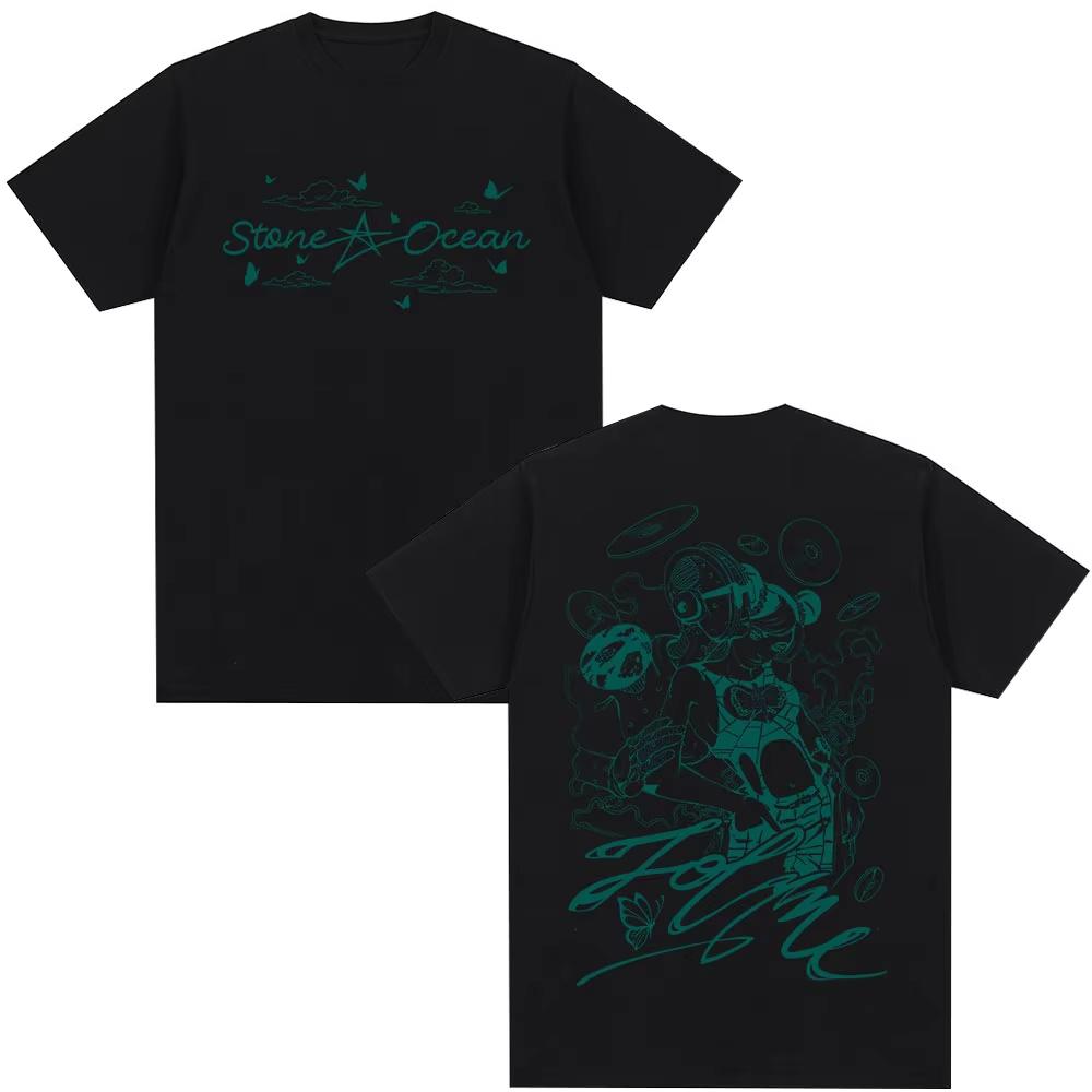 

2026 New Anime JoJo Bizarre Adventure Stone Ocean Kujo Jolyne Unisexga summer Tshirts Unisexs Women Cotton Casu M