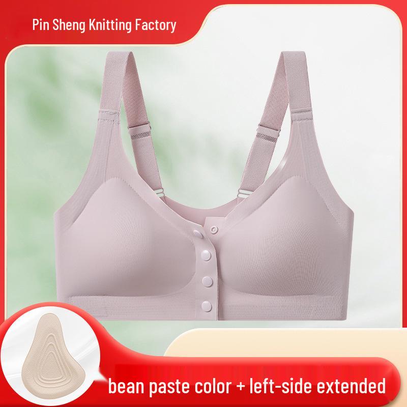 Cross-border Antibacterial Mastectomy Prosthesis Bra with Fake Breast Pads, Seamless Front Closure, for Post-Op and Reduction Support.
