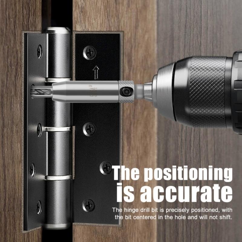 7Pcs Professional Woodworking Centering Hinge Drill Bit Set Change Door Cabinet Window Hole Puncher Jig Guide