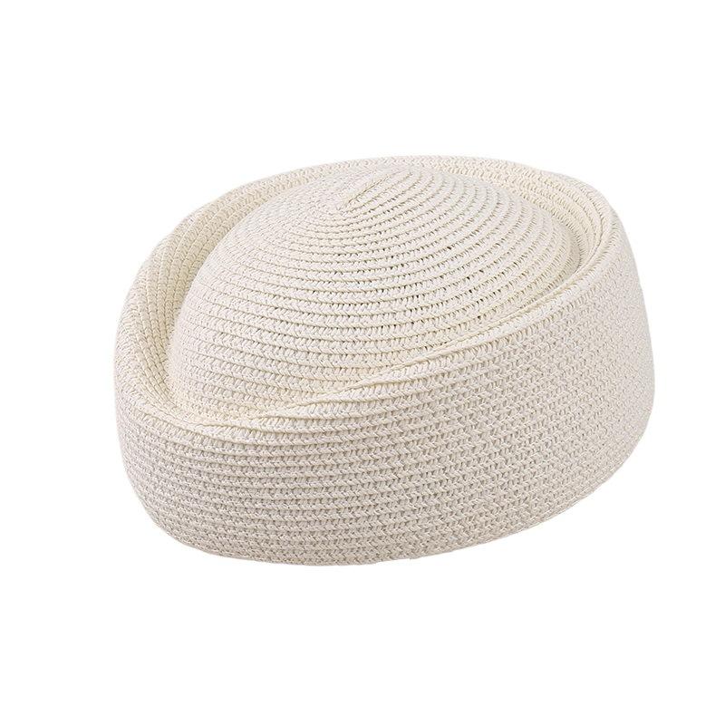 Simple solid color straw beret children spring and summer fashion casual painter bud hat stewardess hat shows small face