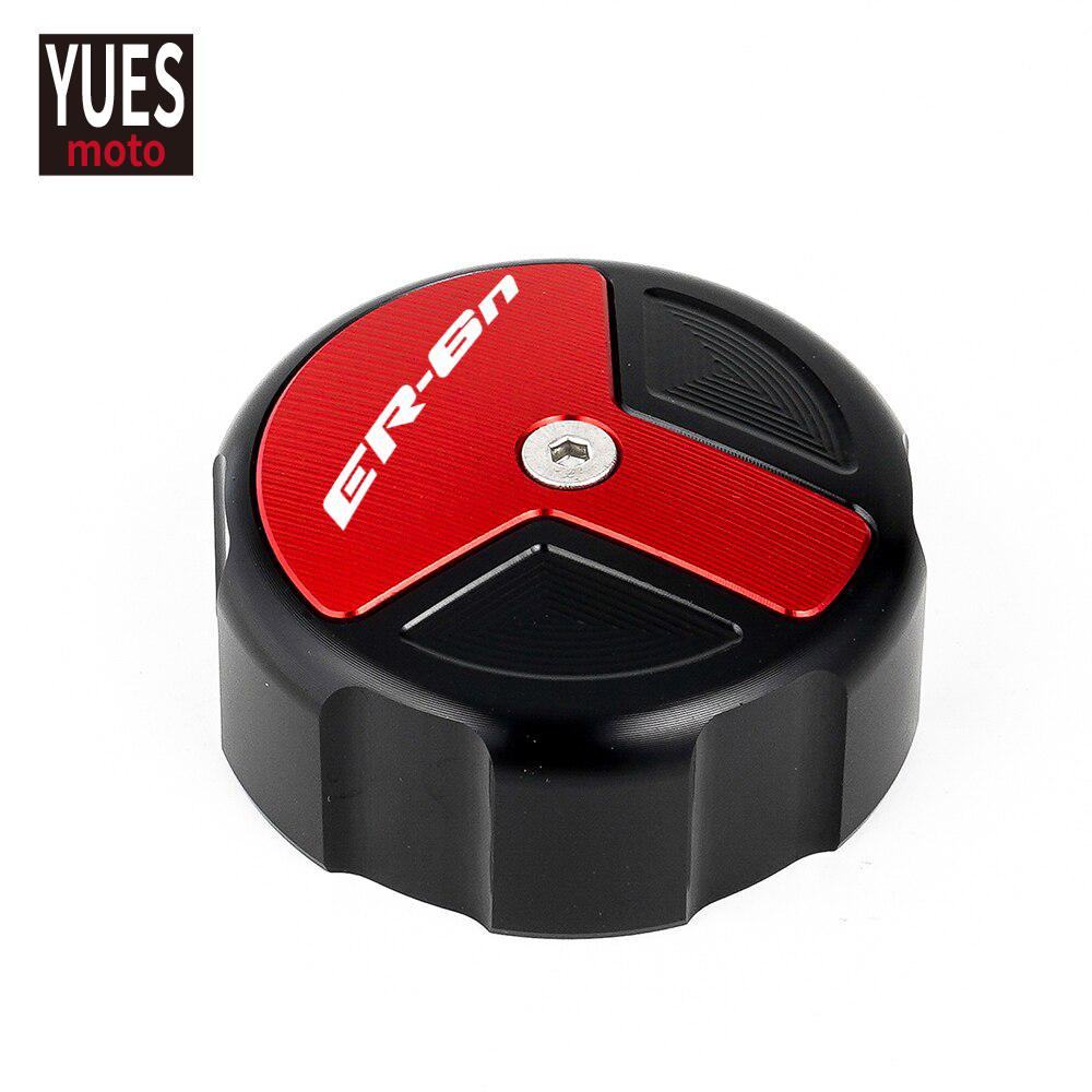 Motorcycle Accessories CNC Rear Brake Fluid Cylinder Master Reservoir Cover Cap For KAWASAKI ER6N ER 6N ER 6F