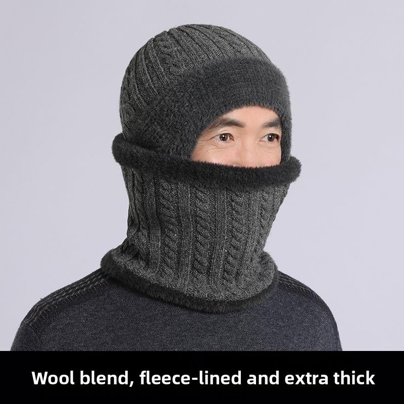 G standard peluche cerf hiver pour personnes âgées écharpe de protection d'oreille ensemble deux pièces bonnet tricoté chaud en peluche épaissi résistant au froid