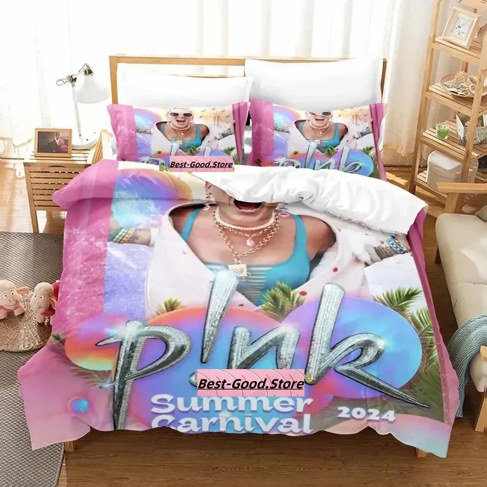 Pink Singer Tour Bedding Set Single Twin Full Queen King Size Bed Set Adult Kid Bedroom Duvetcover Sets Anime Bed Sheet Set