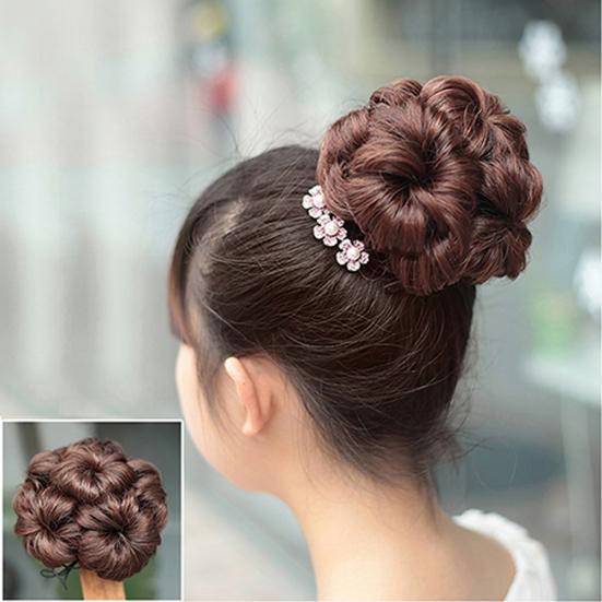 Wavy Curly Synthetic Hair Bun Cover Hairpiece Clip Wig Scrunchie Hair Extensions