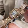 Women's Ultra-Thin Roman Numeral Square Watch with Steel Band and Waterproof Design