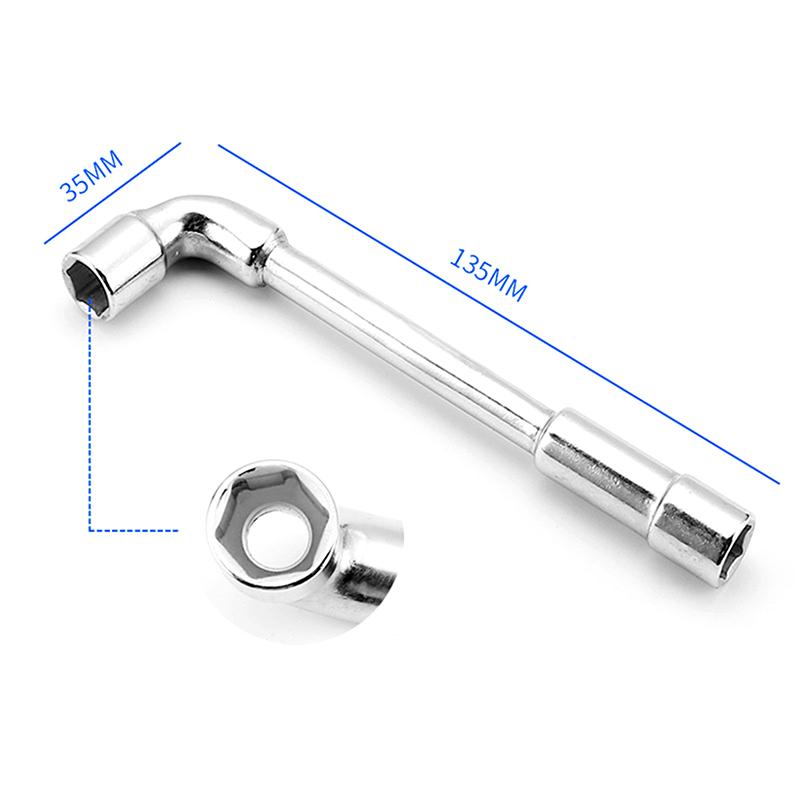 1Pc L Type Mini Wrench Pipe Perforation Elbow Universal Double Head Hex Socket Metric Wrench Kit 6 Point 6-15MM