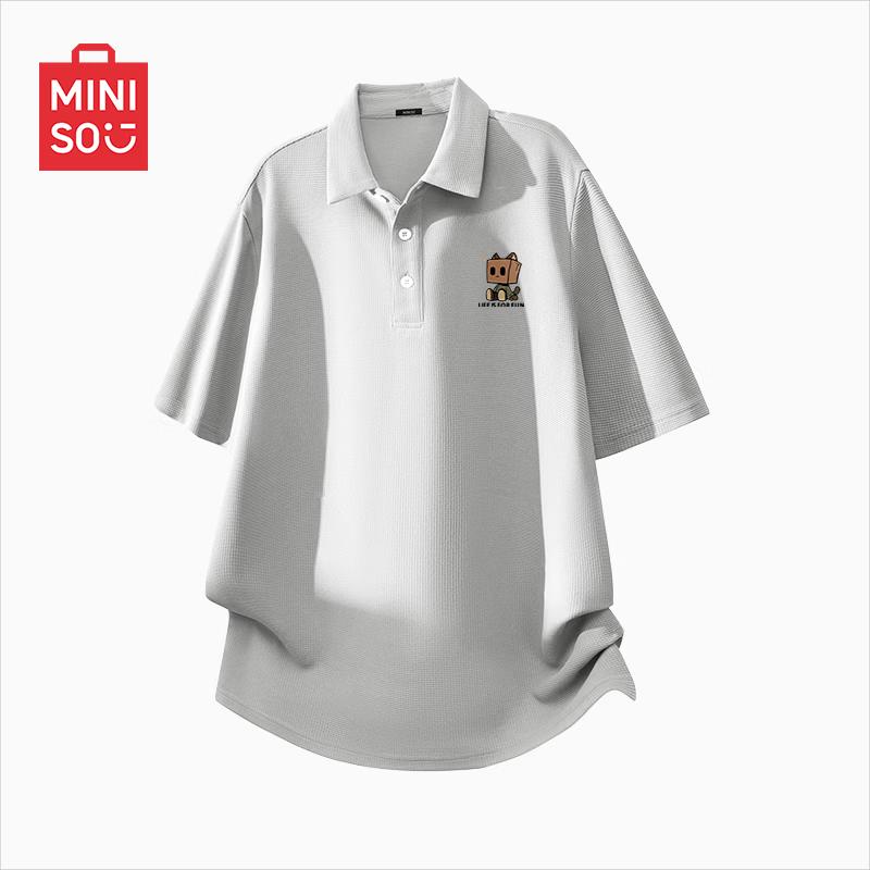 MINISO Men s Waffle Knit Polo Shirt 2XL