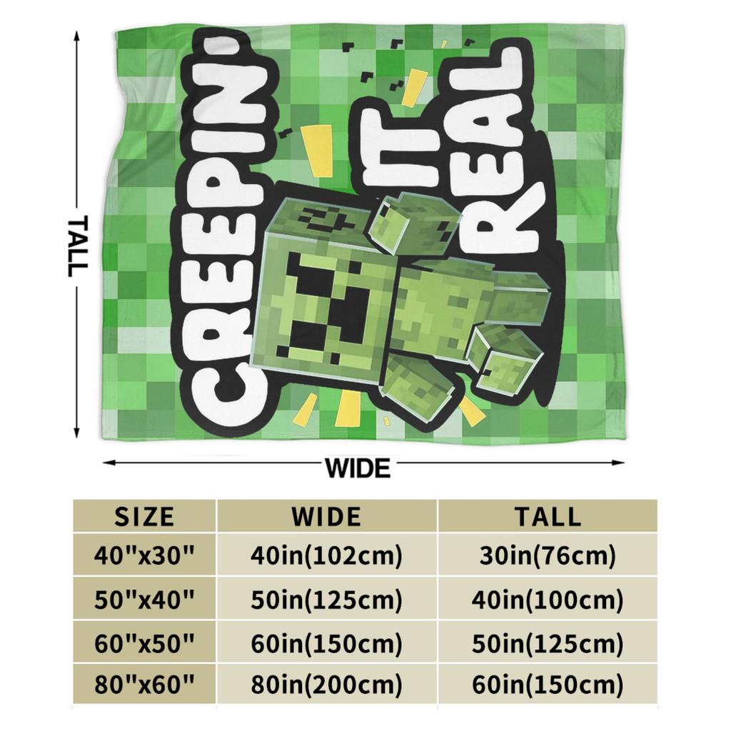 Knitted Blankets My M-Miners Flannel Lightweight Thin Throw Blanket Creepin It Real Pixel Game Crafts for Bedroom Sofa Bedspread