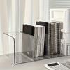 2PCS Clear Acrylic Desk Organizer with Multiple Compartment Transparent Book Stand File Holder Stationery Organizer Home Office