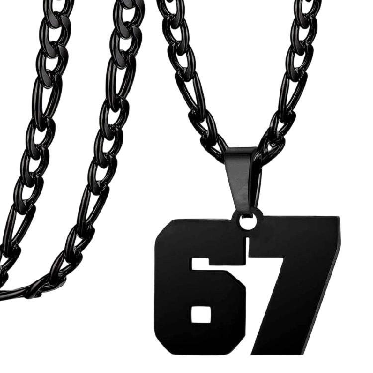 

Unique 67 Number Stainless Steel Pendant Necklace For Holiday Season Festival Gift Holiday Party Jewelry