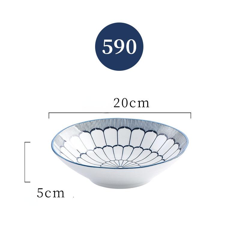 

Керамическая тарелка 8 дюймов в китайском стиле, расписанная вручную, обеденная посуда, сине-белая, подглазурная роспись, керамическая посуда, 1 шт. 590