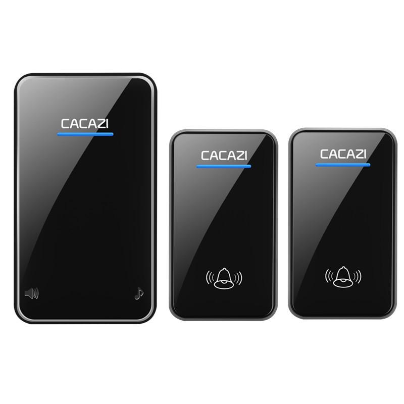 Smart Dual-Function Wireless Doorbell with Adjustable Music and Long-Range Waterproof Caller чёрный