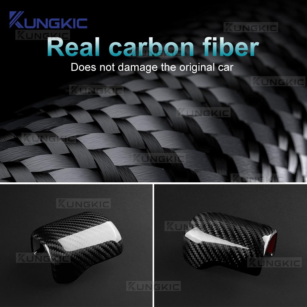 For Ford F-150 F150 14th Gen Raptor 2021 2022 2023 2024 Real Hard Dry Carbon Fiber LHD Car Gear Shift Knob Interior Cover Trim