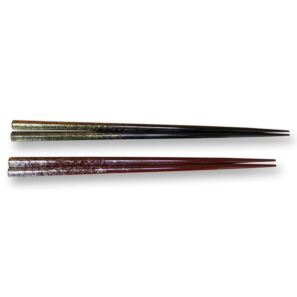 

Wajima lacquer couple s chopsticks, pentagonal, black, vermillion, WA9-6