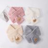 Cute Bear Baby Scarf Winter Warm Imitation Rabbit Fur Neck Warmer Soft Plush Cross Scarf For Boys Girls Kids Accessories