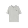 Sports Lifestyle Series Round Neck Comfortable Short Sleeve T-Shirt Unisex Tops Light-White Gray L225U130-0248