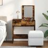 Makeup Table with Mirror Smoked Oak 28.7 x 18.3 x 47.2 in (73 x 46.5 x 120 cm)