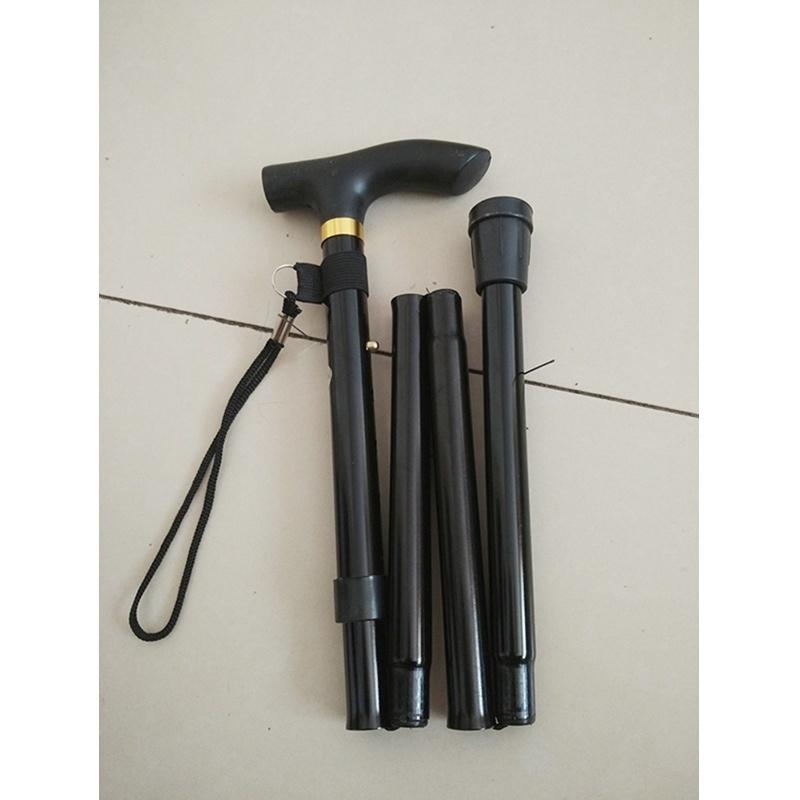 Folding Cane Aluminum Alloy Four Section Telescopic Non Slip Folding Cane Elderly Adjustable Cane Mountain Climbing Cane