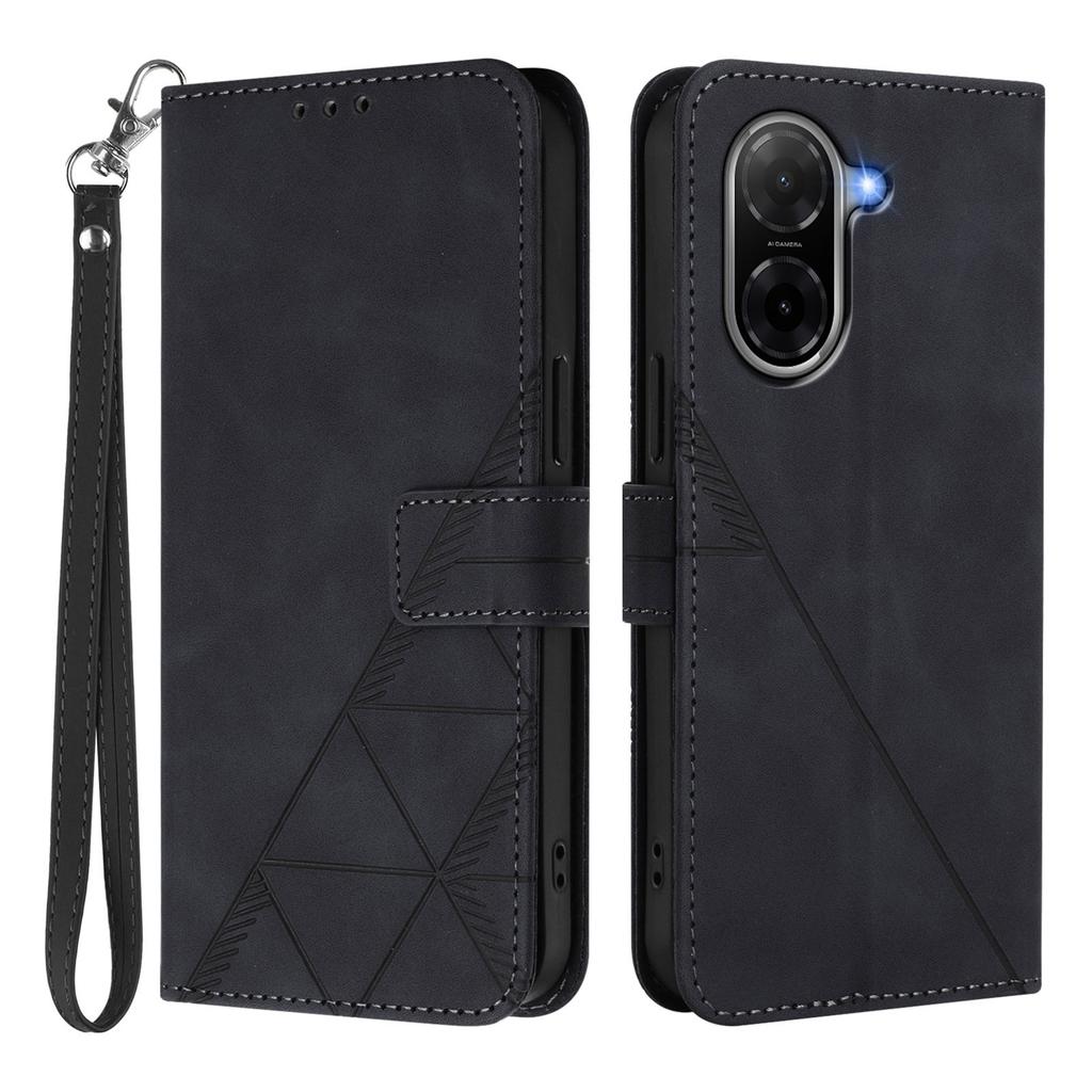For Xiaomi Poco C71 4G/Redmi A5 4G (171.7mm) Leather Case with Hand Strap Wallet Stand Phone Cover