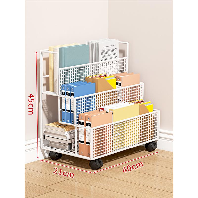 Carrello Porta Libri Mobile a più Strati con Ruote Carrello da Cucina Organizzatore per Bagno Scaffali Porta Snack per la Casa