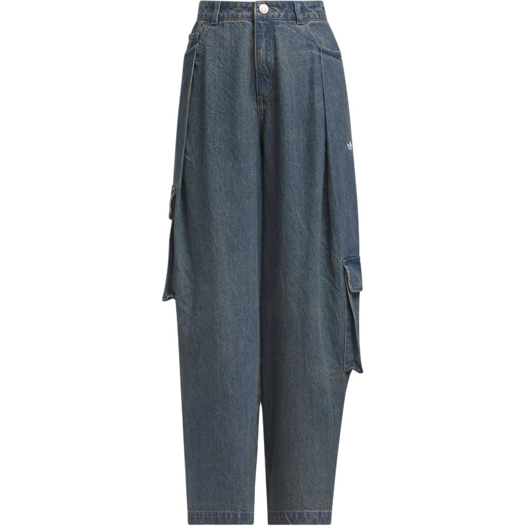 Adidas Originals Denim Cargo Pants Women Blue KC5813 27
