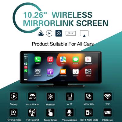Samochodowy odtwarzacz MP5 z ekranem 10,26 cala / bezprzewodowym monitorem Carplay / uniwersalnym ekranem dotykowym / łączem lustrzanym dla wszystkich samochodów