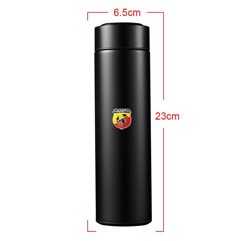 500ml Edelstahl Auto Emblem Intelligente Temperatur Tasse Kaffeetasse für Fiat Abbas 500 Punto 124 125 500 Bravo Stilo Panda Abarth Tipo Viaggio