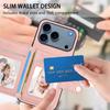 For iPhone 17 Pro Case RFID Blocking Card Holder Kickstand TPU+PU Leather Phone Back Cover