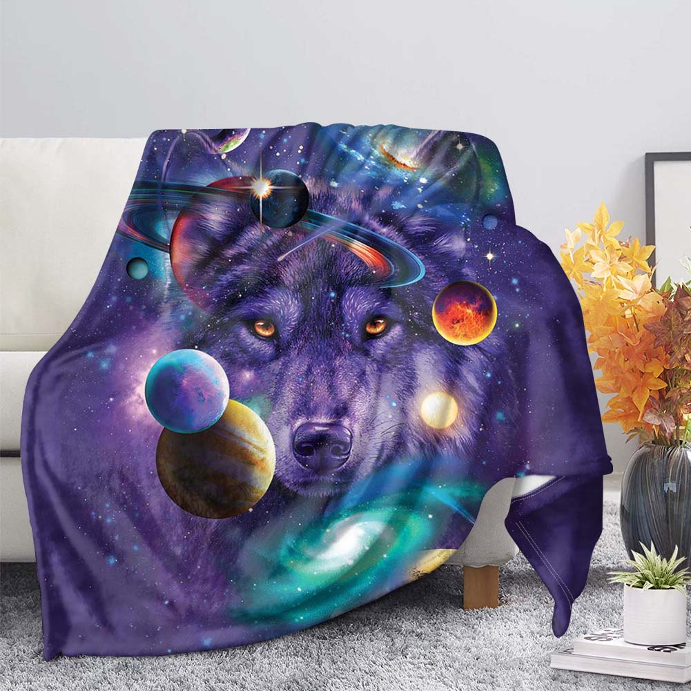 Druck Wolfsmuster King Queen Size Alle Superweiche Leichte Decke für Bett SofaWarm