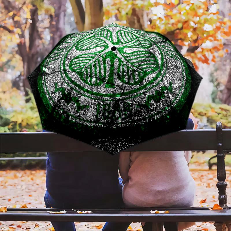 Modello del Celtic Football Club, ombrello pieghevole automatico, design portatile e pieghevole, 8 stecche, un regalo di Natale o di compleanno.