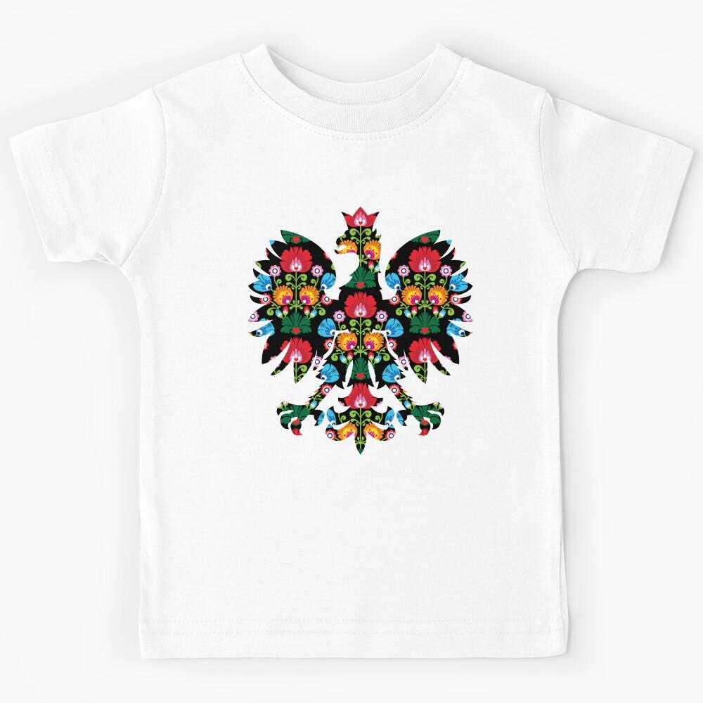Polish Eagle Folk Art / Wycinanki / Folk Art Flowers / Folklore / Poland Kids T-Shirt 120
