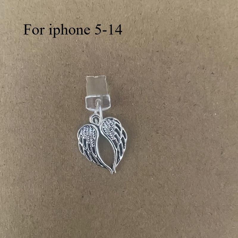 1pc Alloy Wing Phone Charm, Universal Dust Plug Pendant for IPhone/Type-C Devices, Beautiful Mobile Phone Accessories, Mobile Phone Decorations