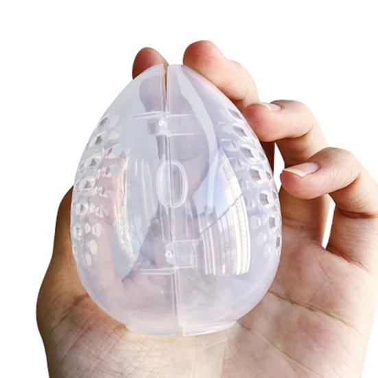 Egg Shaped Beauty Powder Puff Sponge Stand Storage Case Box Makeup Supplies