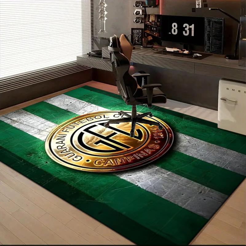 Football Club Emblem Printed Office Carpet Chair Cushion Entryway Rug, Rugs for Living Room, Bedroom Christmas gifts
