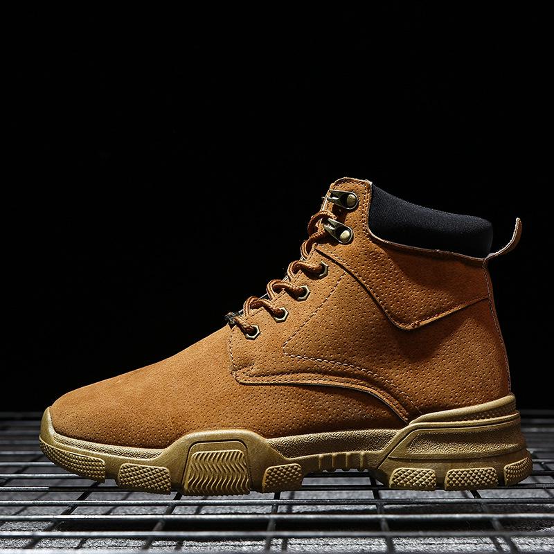 leather Men boots  Winter ankle boots fashion shoes Lace Up Shoes For men high quality Vintage Mens shoes  winter boots