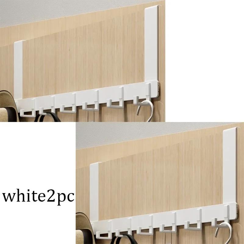 Hook Behind The Door Wall Mounted Hanging Clothes Storage Shelf No Punching Required Door Back Hooks Carbon Steel Storage Racks