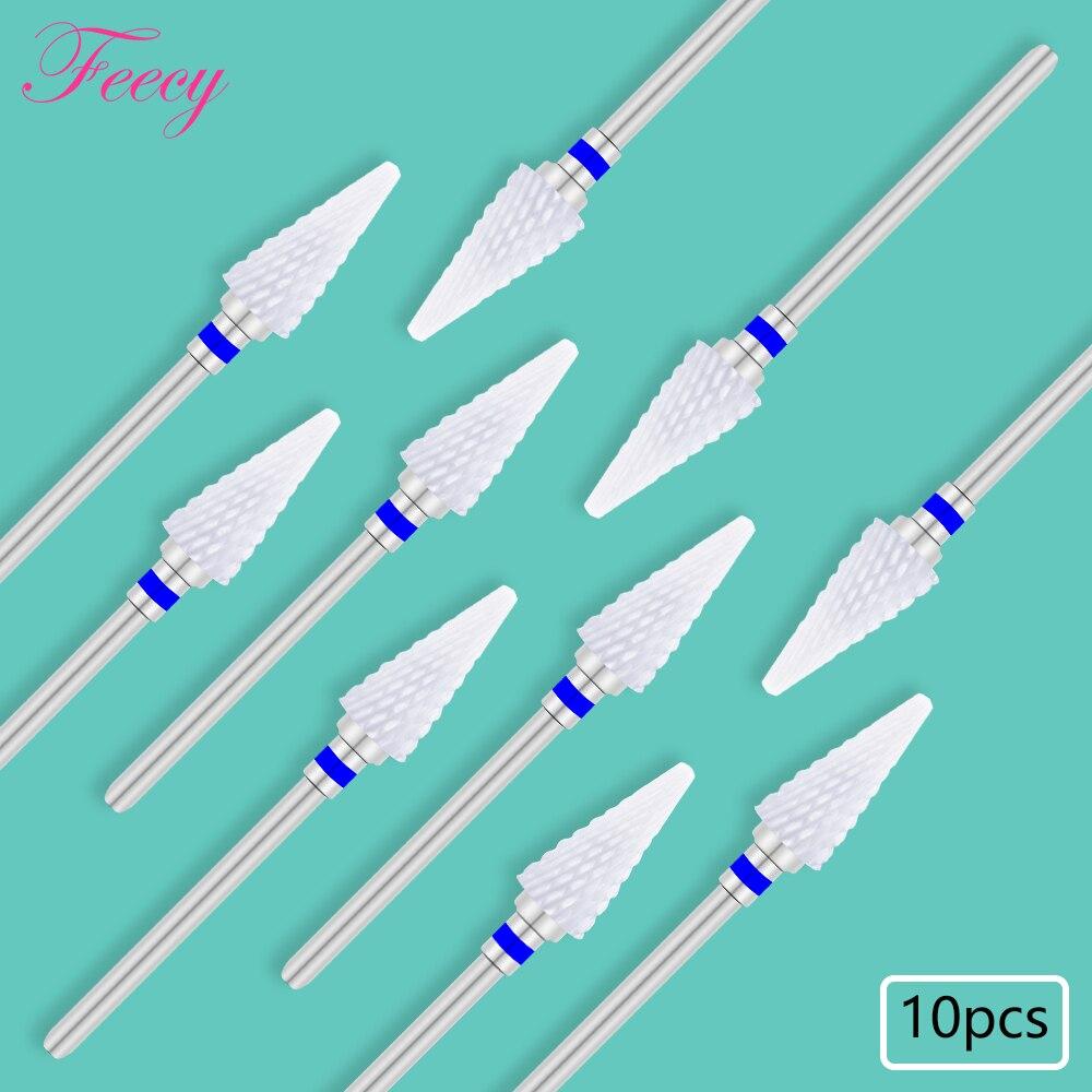 10PCS Milling Cutter For Manicure Set Ceramic Nail Drill Bits Cutters for Removing Gel Varnish Manicure Machine Accessories Mill