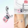 925 Silver Travel Suitcase Charms Beads Fit Bracelets Bag Keychain Charms Beads Pendant Diy Women Jewelry Gift