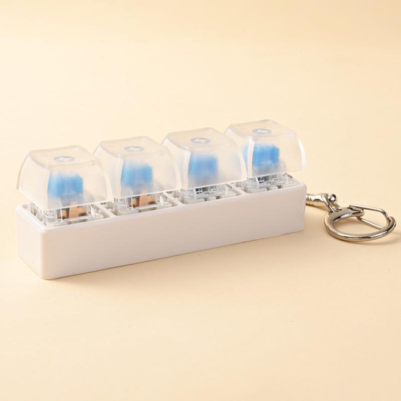 4 Keys Button Keycap Stress Relief Adult Fidget Toy Keychain 4 Keys Keyboard Fidget Gadgets Toys Diy Keyboard Keychain Toys